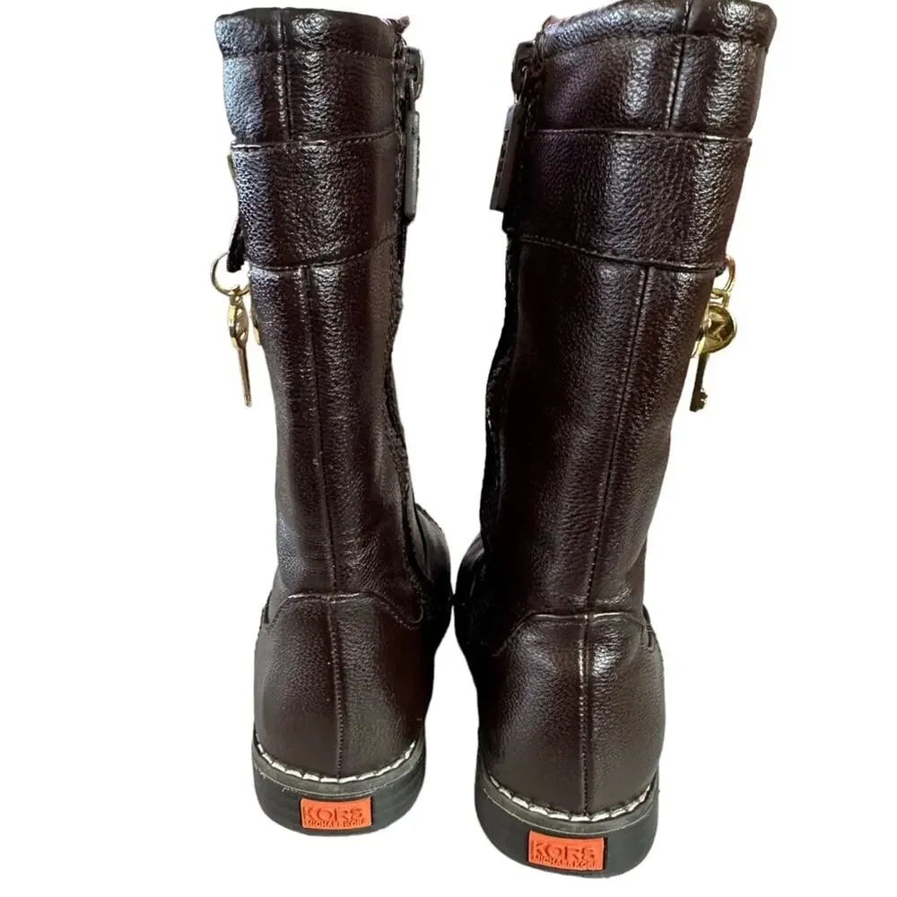 KORS Michael Kors lil Nina girl’s‎ brown dude zip boots size 7